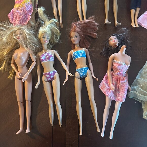 Vintage Barbie Doll Lot of 10 w/ Clothes & Accessories – AS-IS - Picture 2 of 6